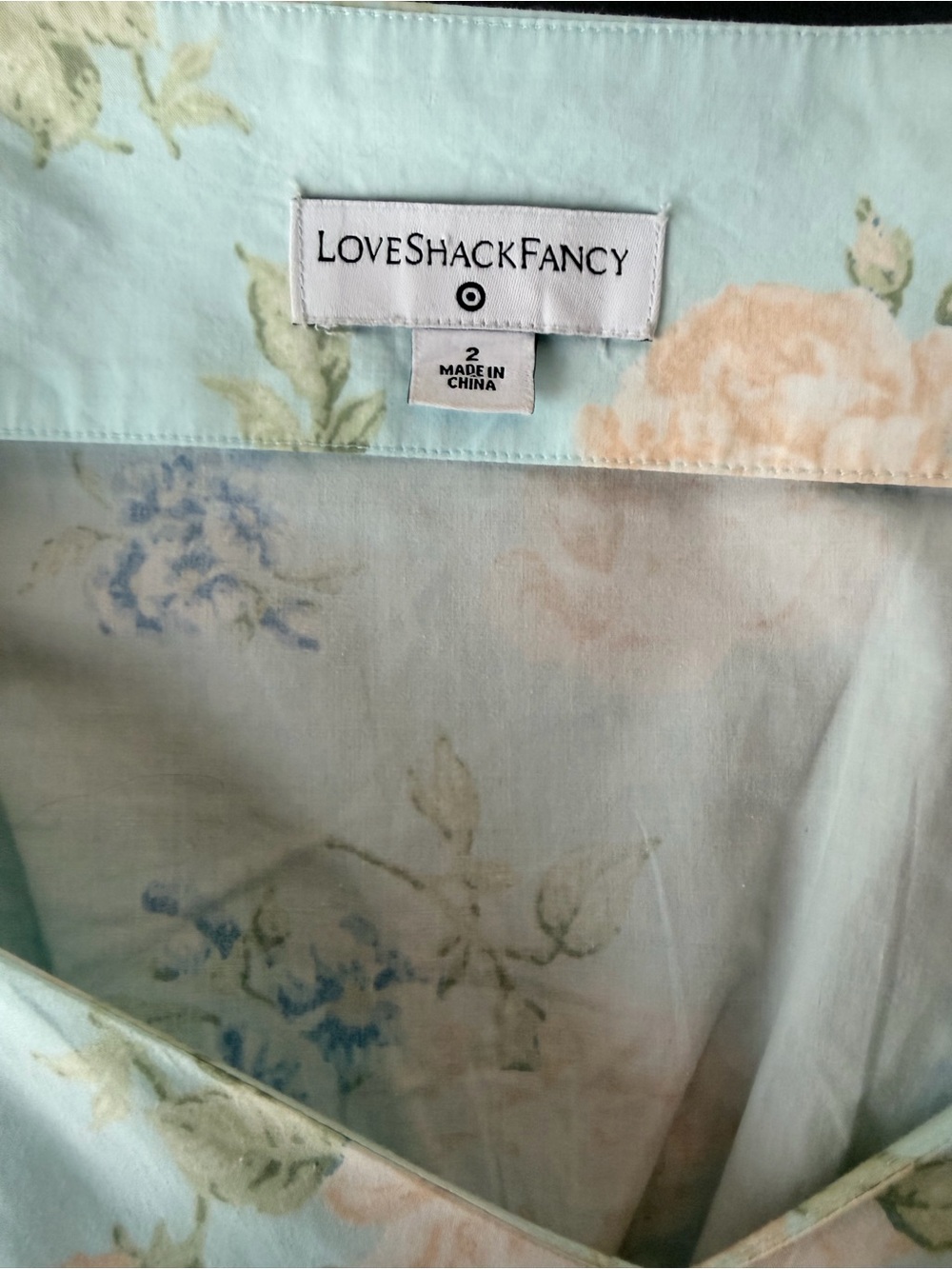 Love Shack Fancy Target collab Blue Floral Puff-Sleeve Maxi Dress - Picture 8 of 12